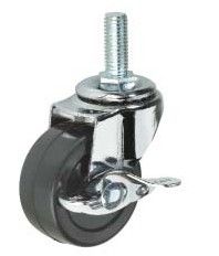 轻型蓝锌丝杆边刹黑色橡胶ER轮