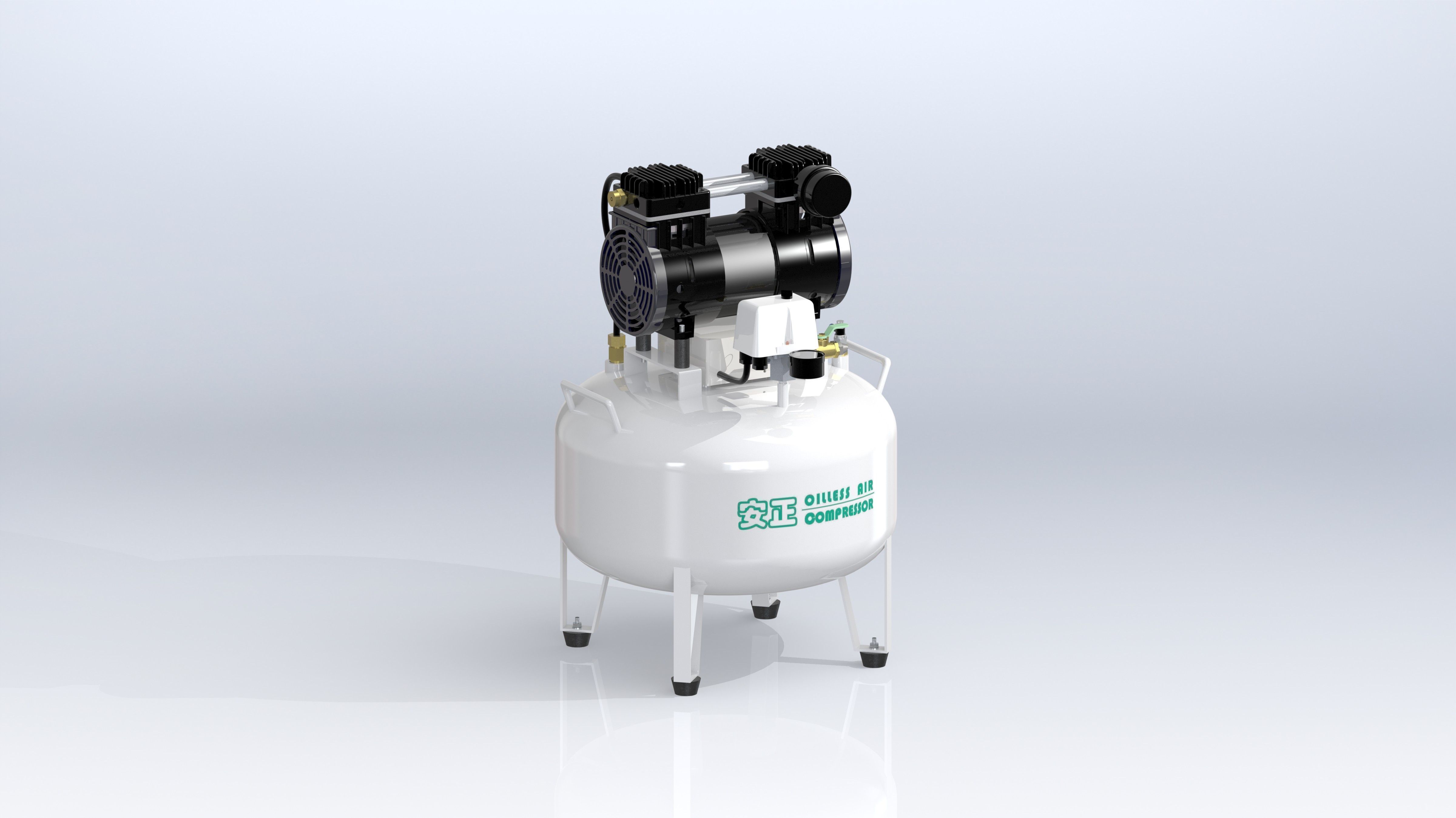 静音无油空压机