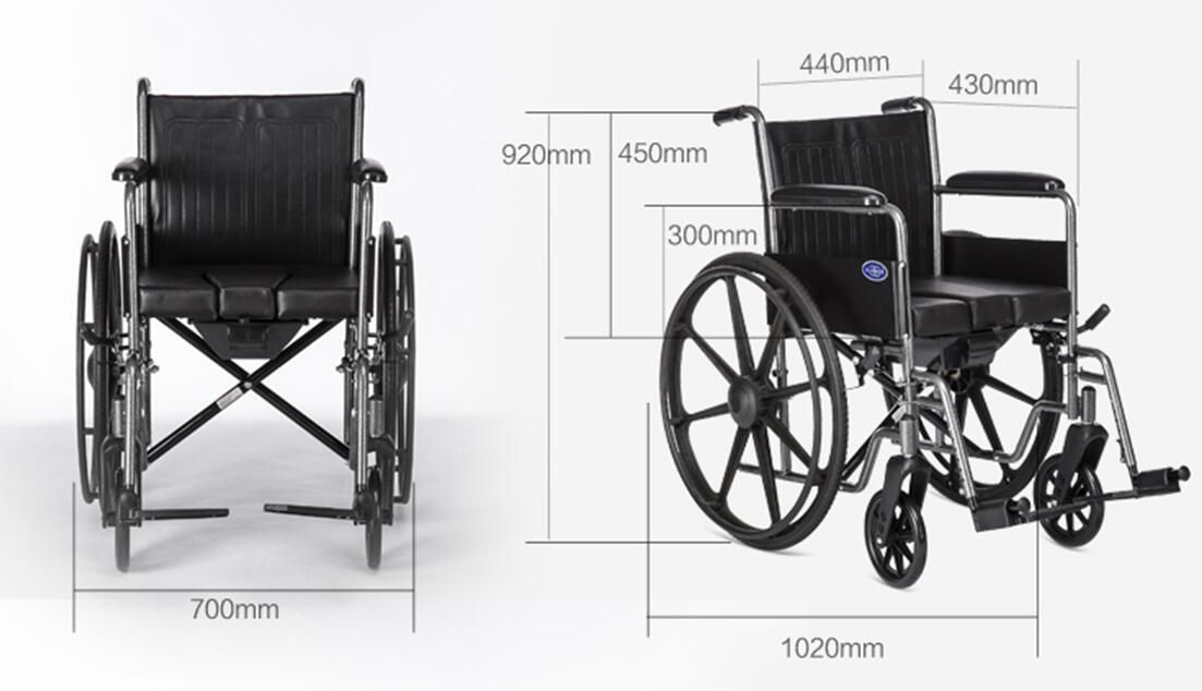 护理型带坐便老人手推代步车