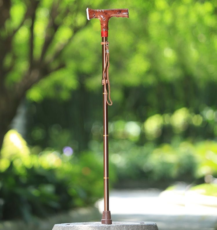 照明报警折叠四节拐杖