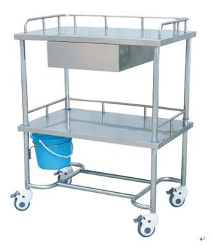 不锈钢治疗车(半抽屉)