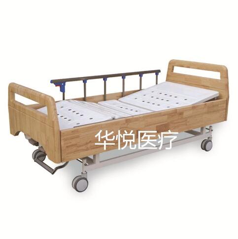 手动双摇实木护理床