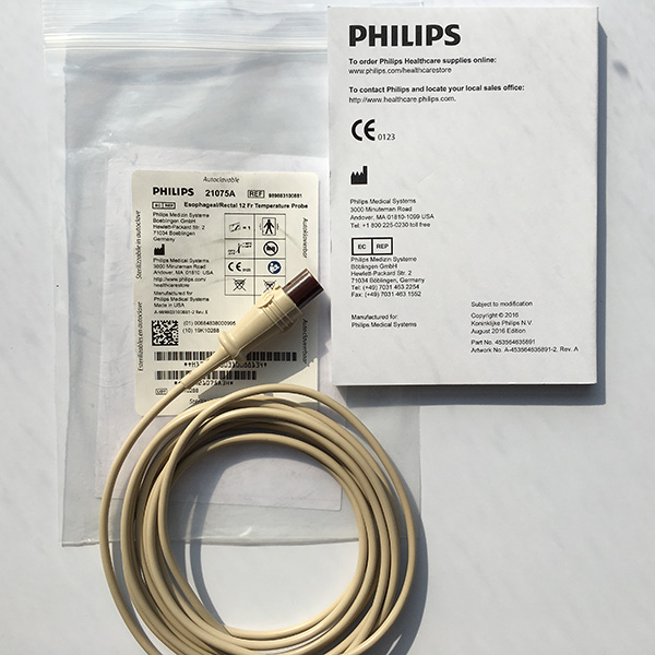 飞利浦原装进口成人食道/直肠腔内体温温度探头 重复用 (头粗约4毫米)订货号21075A