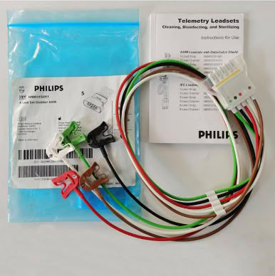 Philips原装遥测五导联线-989803152051夹子式美标带硅胶套