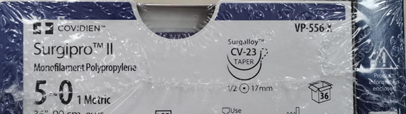 柯惠Covidien VP-556-X 不可吸收缝线/非吸收外科缝线/非吸收性单股聚丙烯缝线