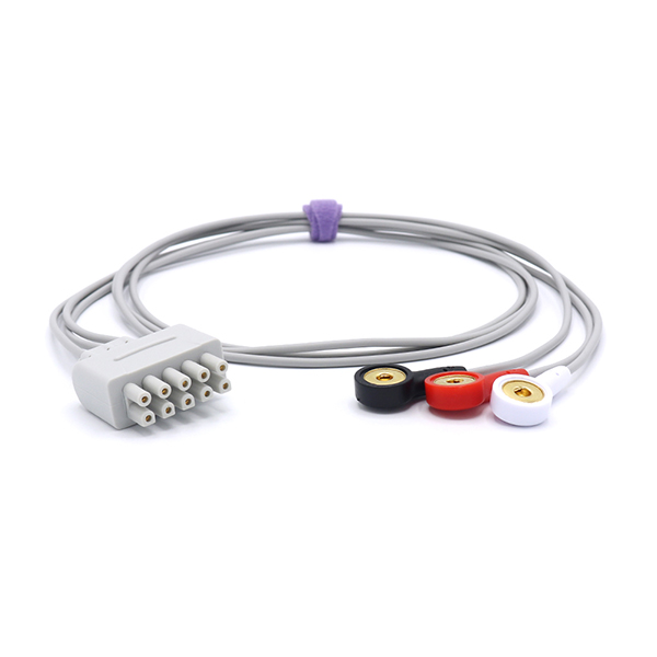 兼容GE 411203-001三导心电导联线\扣式分线\美标