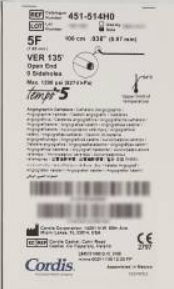 强生Cordis造影导管 椎动脉 单弯 451-514H0