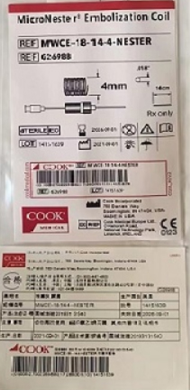 库克COOK 栓塞弹簧圈  MWCE-18-14-4-NESTER