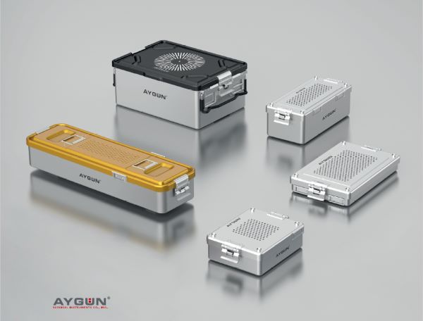 Aygun牙科、迷你、内窥镜、扁平型号医疗器械灭菌盒/医用硬质灭菌容器/消毒盒/消毒供应中心