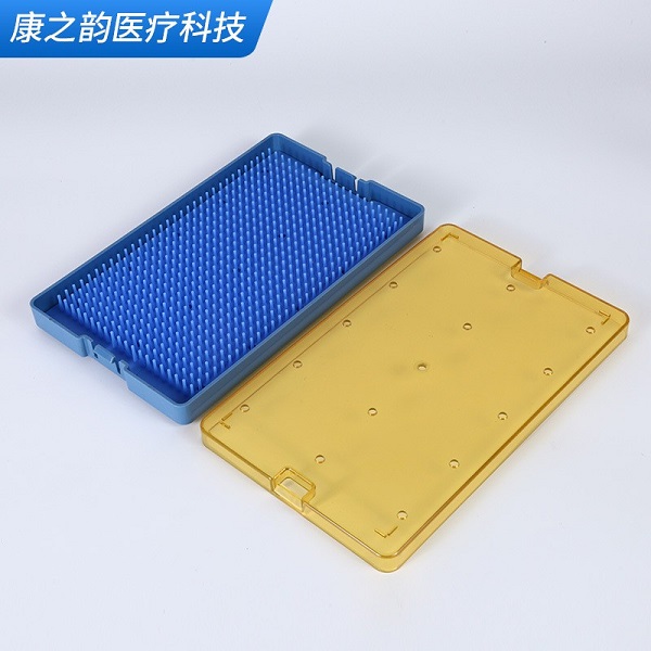 苏吴 外科器械收纳盒牙科眼科显微手术器械硅胶垫耐高温耐高压消毒盒子 大号单层262*162*23mm